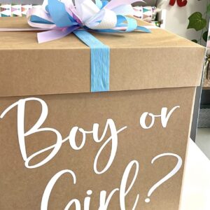 Gender reveal box with balloons inside