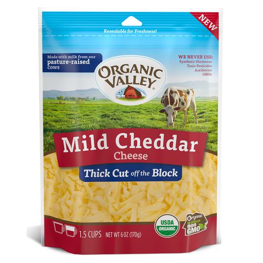 Organic Valley Mild Cheddar Cheese Thick Cut 6 oz