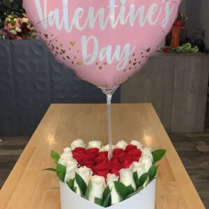 Valentine's Day roses and balloon