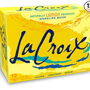 La Croix Water Sparkling Lemon Non GMO 12 oz 12 pack