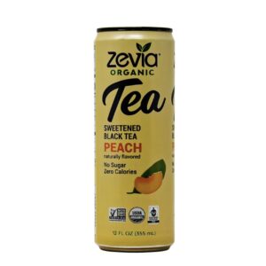 Zevia Black Tea Peach Sweetened Organic 12 oz
