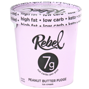 Rebel Ice Cream Low Carb, Keto Peanut Butter Fudge 1 pint