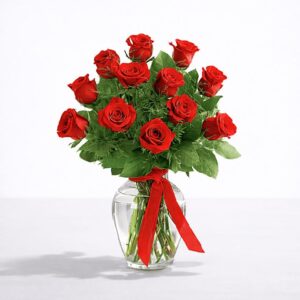 Roses in a Glass Vase — Cabo Delivery flowers in Cabo San Lucas
