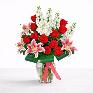Wonderful Surprise Rose & Lily Vase — Cabo Delivery flowers in Cabo San Lucas