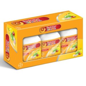 Redoxon Infantil Vitamin C 100mg Case of 3 Frascos 100 Tabletas Masticables Each