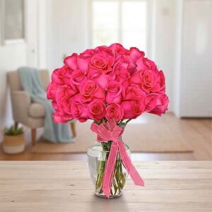 Fuchsia Rose Vase — Cabo Delivery flowers in Cabo San Lucas