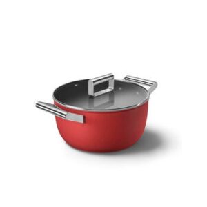 Smeg Pot Aluminio 24 cm with Tapa Cristal, Varios Colores