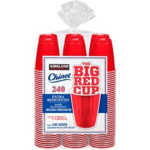 Kirkland Signature Heavy-Duty Red Plastic Cups 240 x 532 ml
