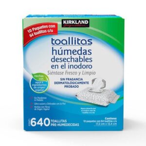 Kirkland Signature Flushable Wipes Box with 640 Wipes