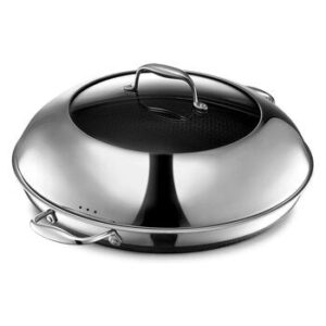 Hexclad, Frying Pan Híbrido Stainless Steel 35 Cm with Tapa
