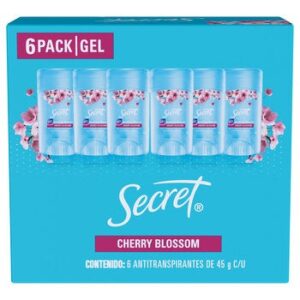 Antiperspirant Secret Cherry Blossom Gel Invisible 6 x 45 g Each