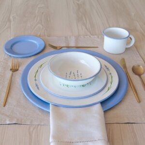 Baro Industrial, Dinnerware Blanco/Lavender, with Diseño, 24 Pieces