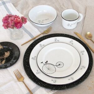 Baro Industrial, Dinnerware Velo, Blanco/Negro, with Diseño, 24 Pieces