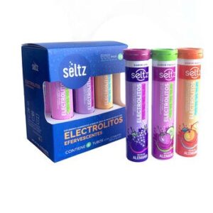 Seltz Electrolitos 6 Tubes 13 Tabletas Efervescentes Each Flavor Uva, Orange & Strawberry