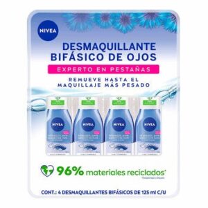 Nivea Dual-Phase Makeup Remover 4 x 125 ml Each