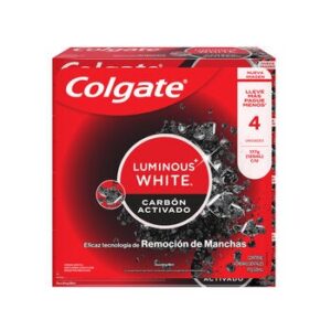 Colgate Luminous White Toothpaste with Carbón Activado 4 Pieces