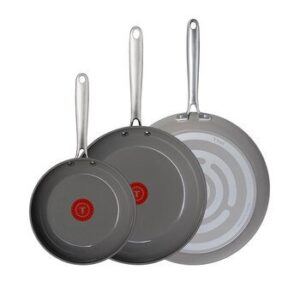 T-FAL Set 3 Frying Pans Ceramic with Recubrimiento Nonstick