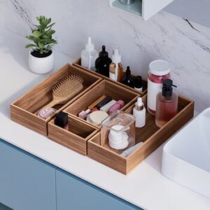 Seville Classics Boxes Organizadoras Madera Acacia, 10 Pieces