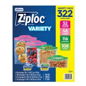 Ziploc Assorted Bags 322 Pieces