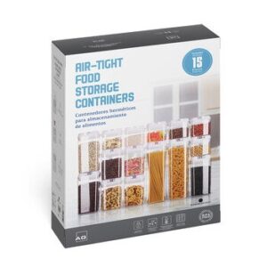 AG Box, Set 15 Pieces Containers for Alimentos, Color Blanco