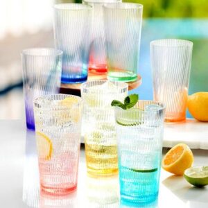 Set 8 Glasses Acrílicos Colores, 651mL