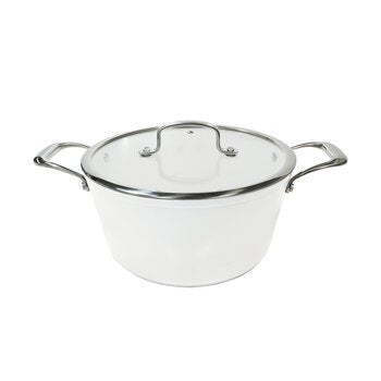 Westinghouse, Cacerola 24 cm Ceramic Blanca, Stainless Steel