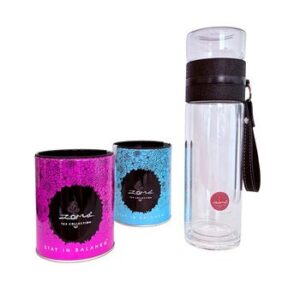Zoma Tea Collection Insulated Bottle Doble Cristal with 2 Cans Tea