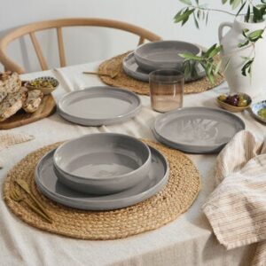 Safdie & Co Dinnerware Ceramic 12 Pieces, Varios Colores