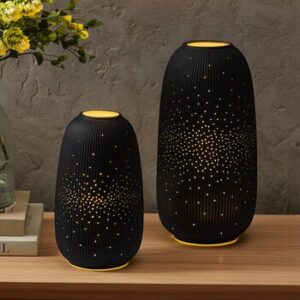 Evergreen 2 Linternas LED Porcelana, Varios Colores