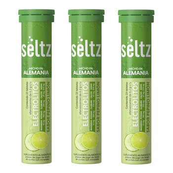Seltz Electrolitos 3 Tubes 13 Tabletas Efervescentes Each Flavor Cucumber-Lime