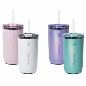 ThermoFlask Set 2 Glasses Stainless Steel with Aislamiento al Vacío 474 mL, Varios Colores