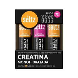 Seltz Creatina Monohidratada 6 Tubes 12 Tabletas Efervescentes Each Flavor Mango & Berry