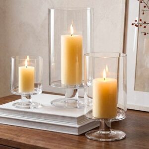 King Crystal Set Portavelas Tipo Huracán Cristal, 3 Pieces
