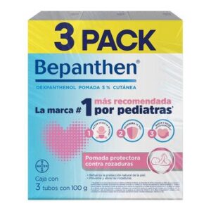 Bepanthen Dexpanthenol Pomada al 5% Cutánea 3 Tubes 100g Each