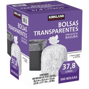 Kirkland Signature Clear Trash Bags 500 x 37.8 L