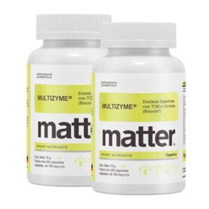 Matter Multizyme Enzimas Digestivas with TCM & Cúrcuma (Biocore) 2 Frascos 100 Capsules Each