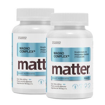 Matter Magno Complex Bisglicinato Magnesium Quelado (TRAACS) 2 Frascos 60 Capsules Each