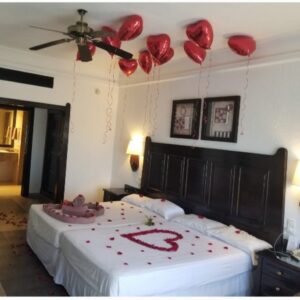 Ten Heart Balloons & Rose Petals — Cabo Delivery balloons in Cabo San Lucas