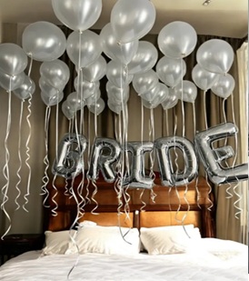 Bride Letter Room Decor with 25 Helium Balloons — Cabo Delivery balloons in Cabo San Lucas