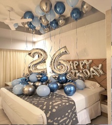 Birthday Room Decor with Number Centerpieces — Cabo Delivery balloons in Cabo San Lucas
