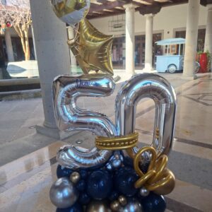 Jumbo Number Display & Two Foil Balloons — Cabo Delivery balloons in Cabo San Lucas