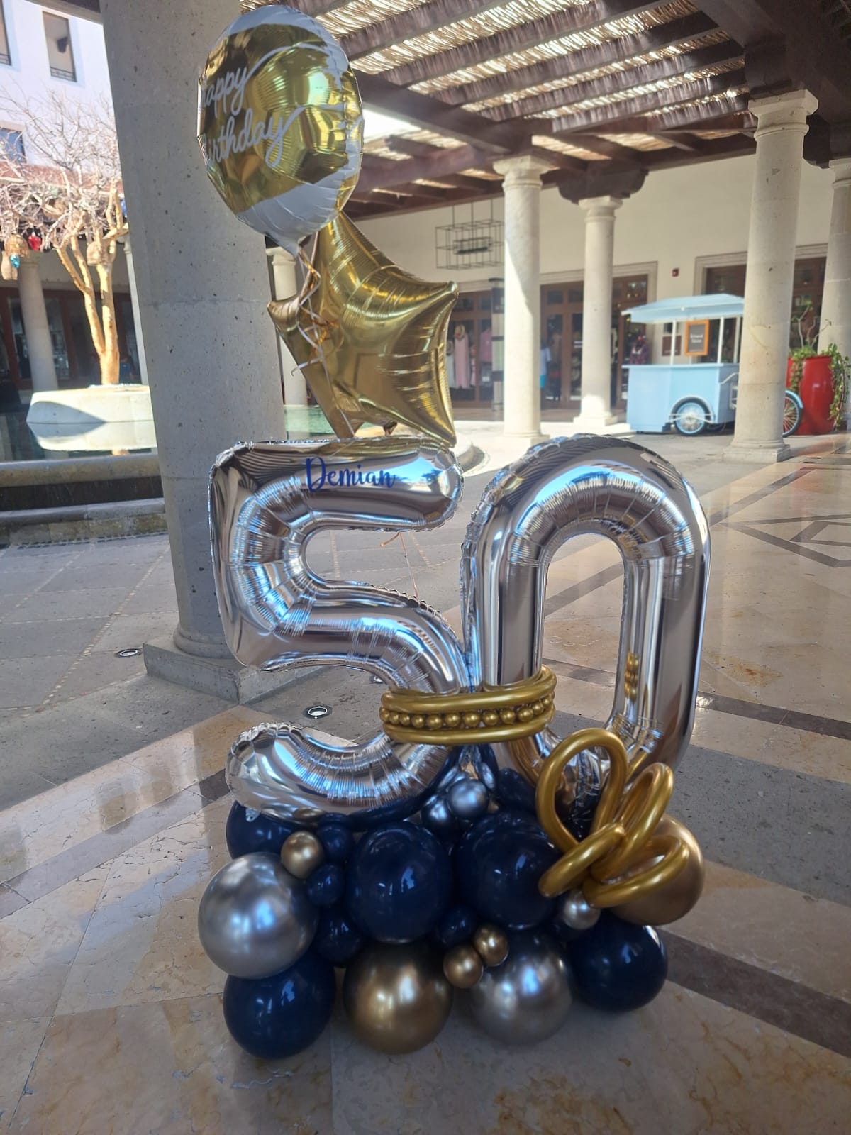 Jumbo Number Display & Two Foil Balloons — Cabo Delivery balloons in Cabo San Lucas