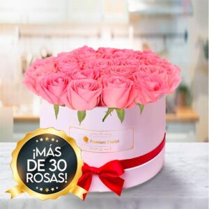 Pink Roses in a White Box — Cabo Delivery flowers in Cabo San Lucas
