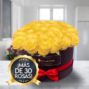 Yellow Roses in a Black Box — Cabo Delivery flowers in Cabo San Lucas