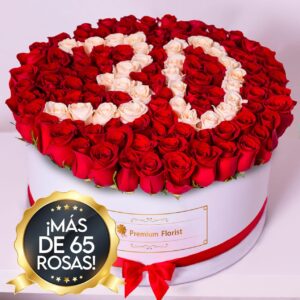 Personalized Number Rose Box in White — Cabo Delivery flowers in Cabo San Lucas