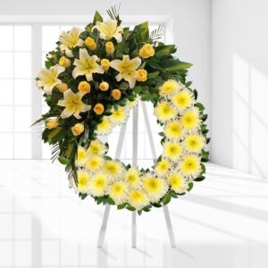 Peaceful Garden Funeral Wreath — Cabo Delivery flowers in Cabo San Lucas