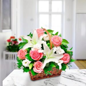 Thank You Rose & Lily Basket — Cabo Delivery flowers in Cabo San Lucas
