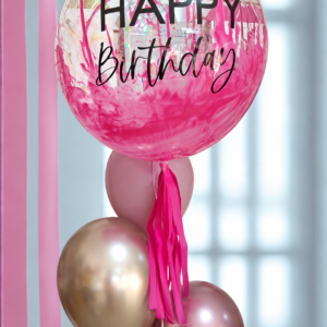 Personalized Bubble & Three-Balloon Bouquet — Cabo Delivery balloons in Cabo San Lucas