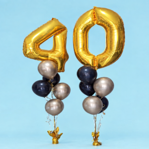 Black & Gold Birthday Number Bouquet — Cabo Delivery balloons in Cabo San Lucas