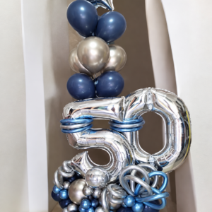 Blue Milestone Number Balloon Display — Cabo Delivery balloons in Cabo San Lucas